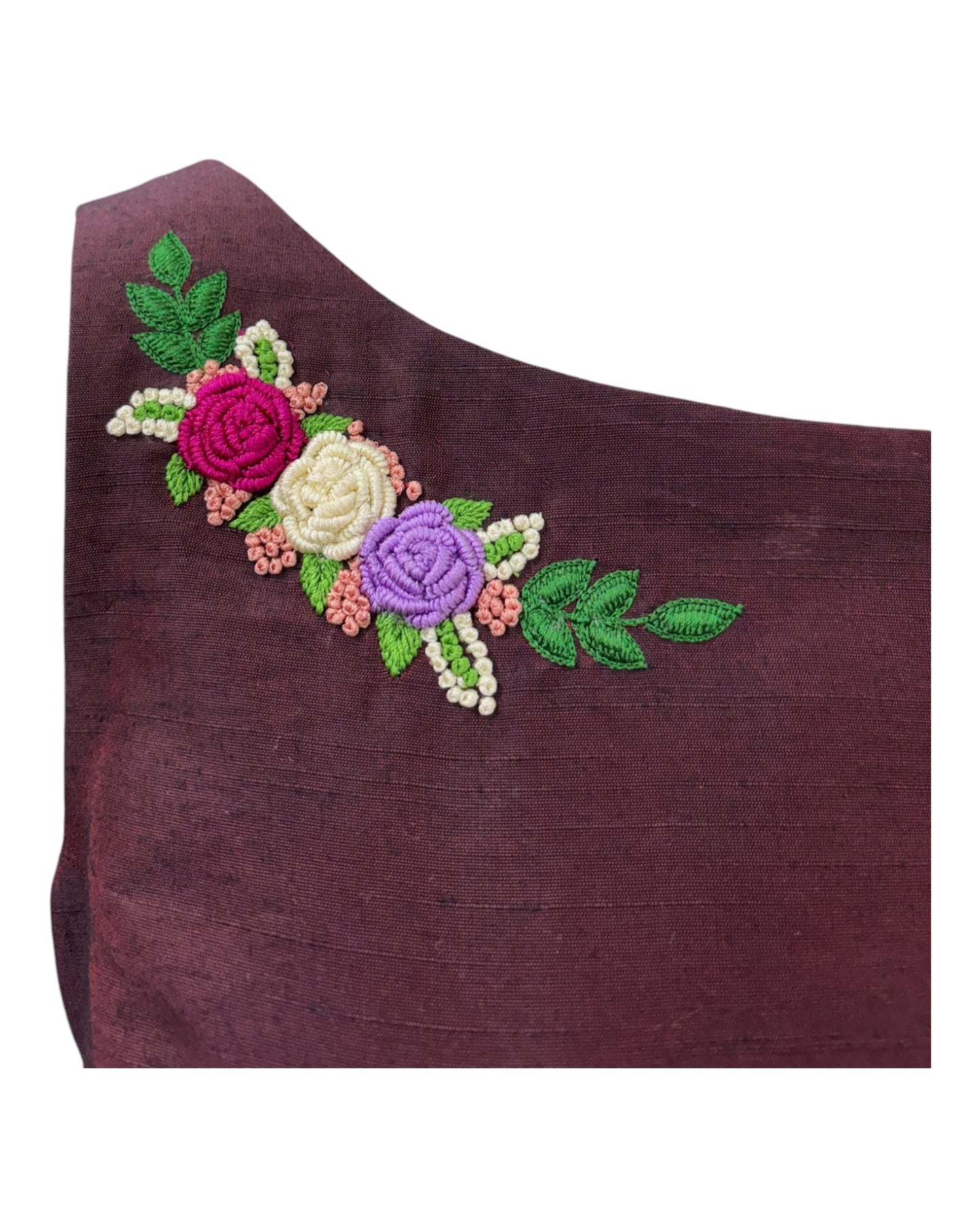 Brown sleeveless with embroidary