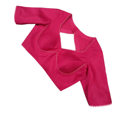 Sweetheart Neck Blouse with Elbow Sleeves