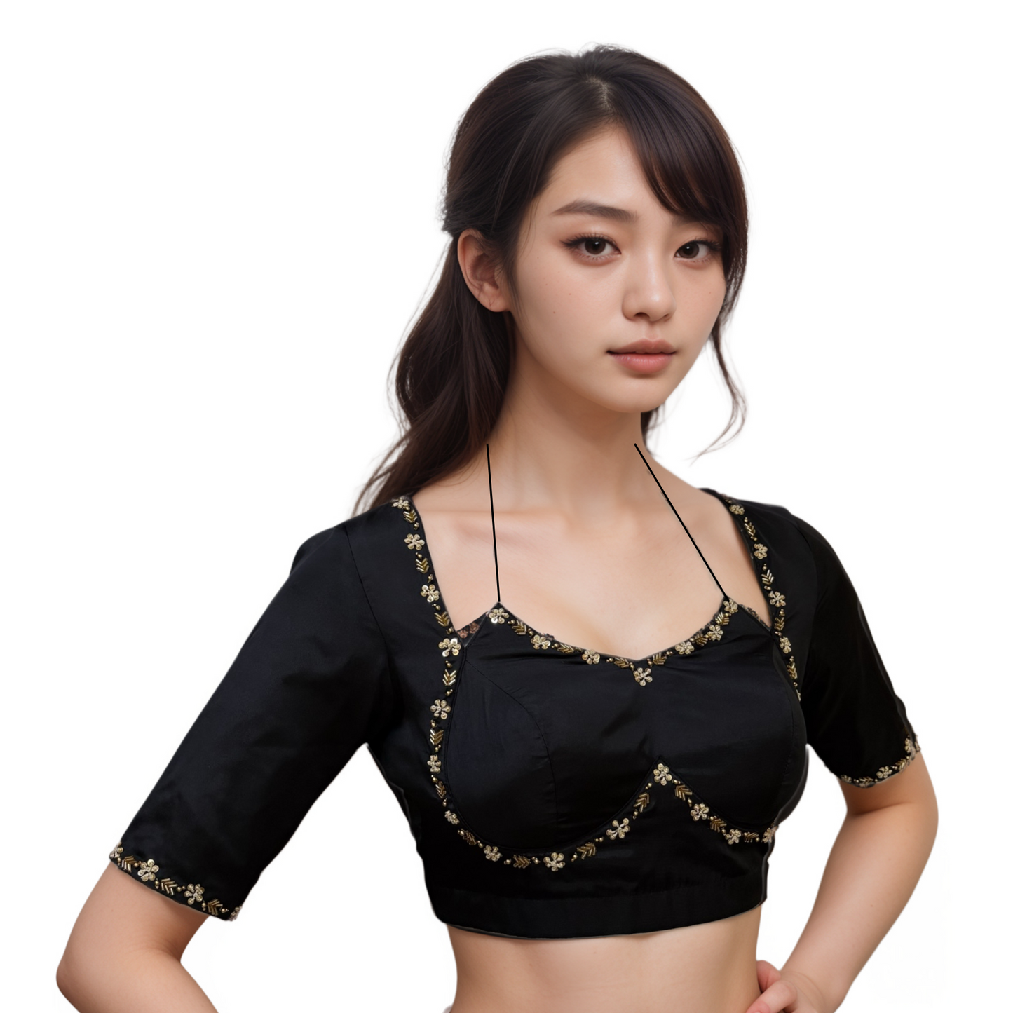 Ready made blouse with hand embroidary