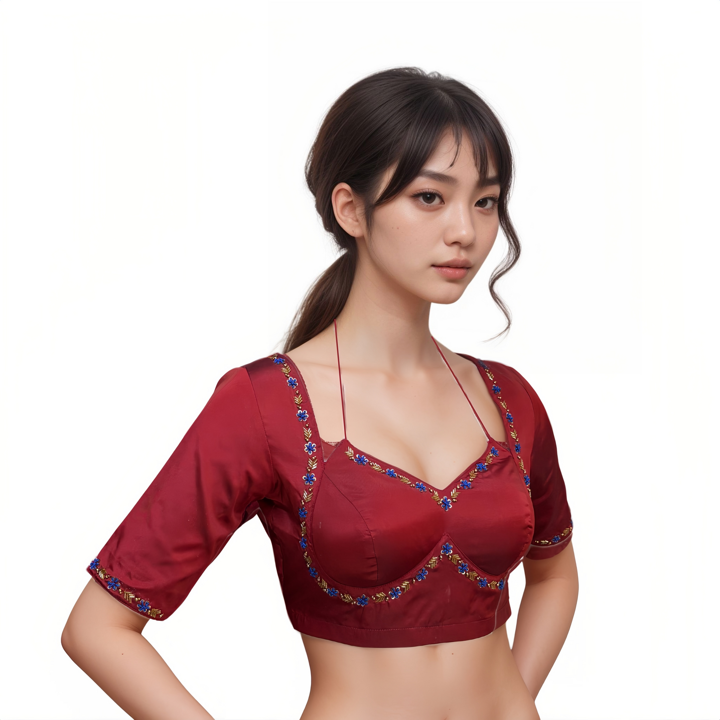Ready made blouse with hand embroidary