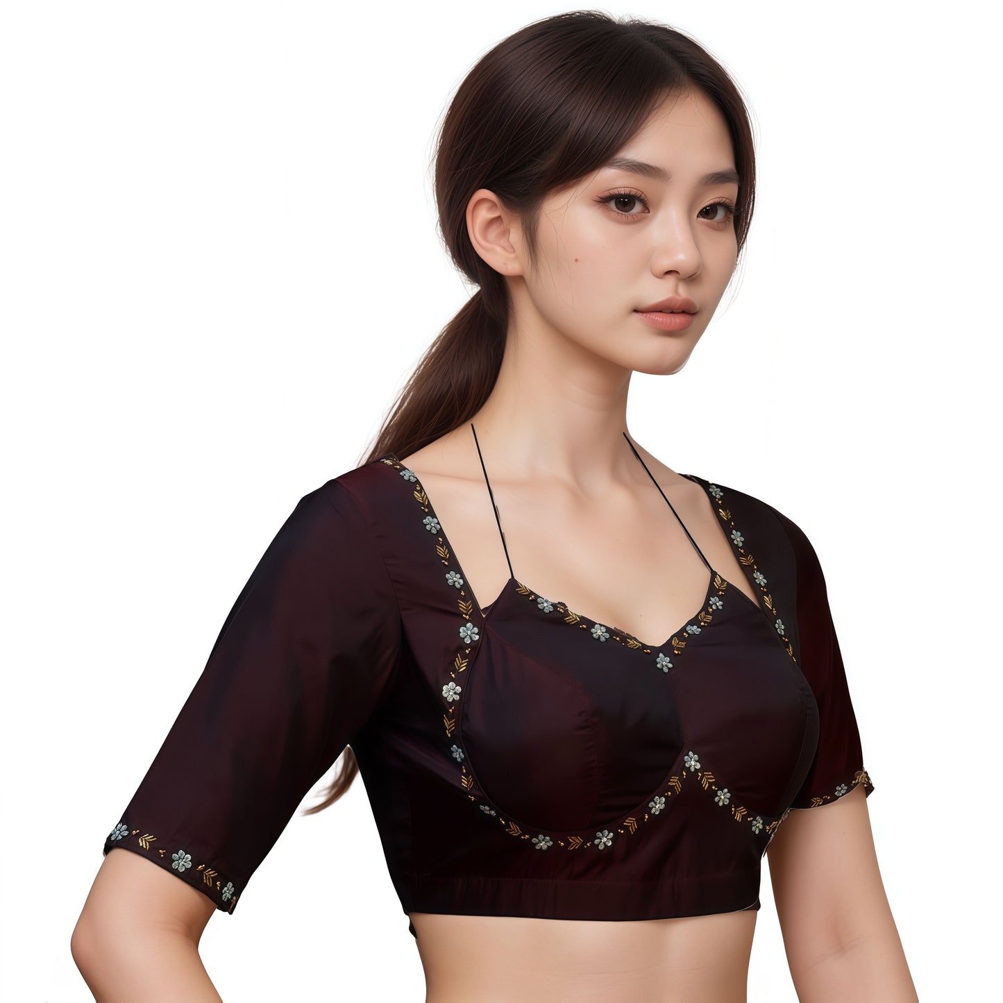 Ready made blouse with hand embroidary