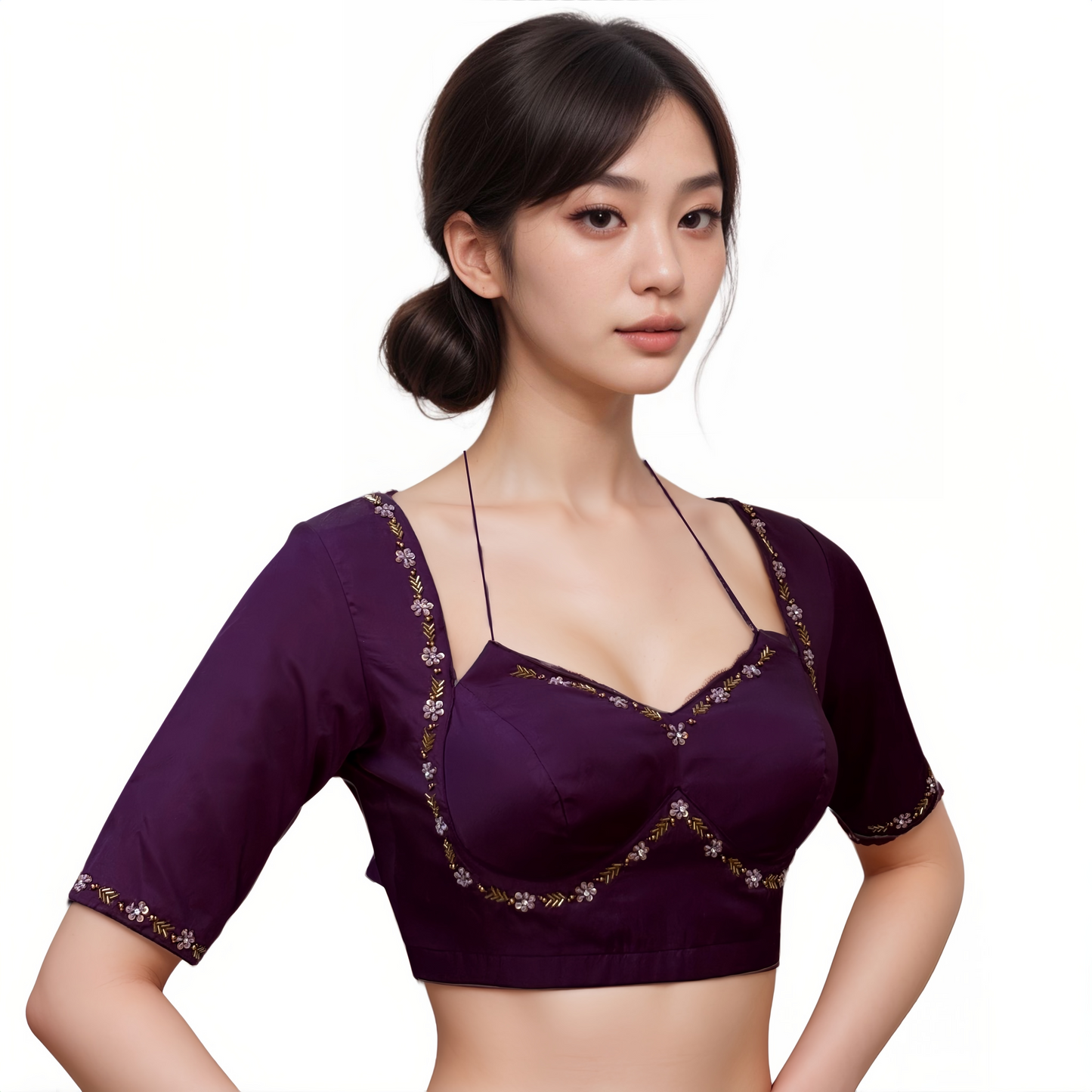 Ready made blouse with hand embroidary