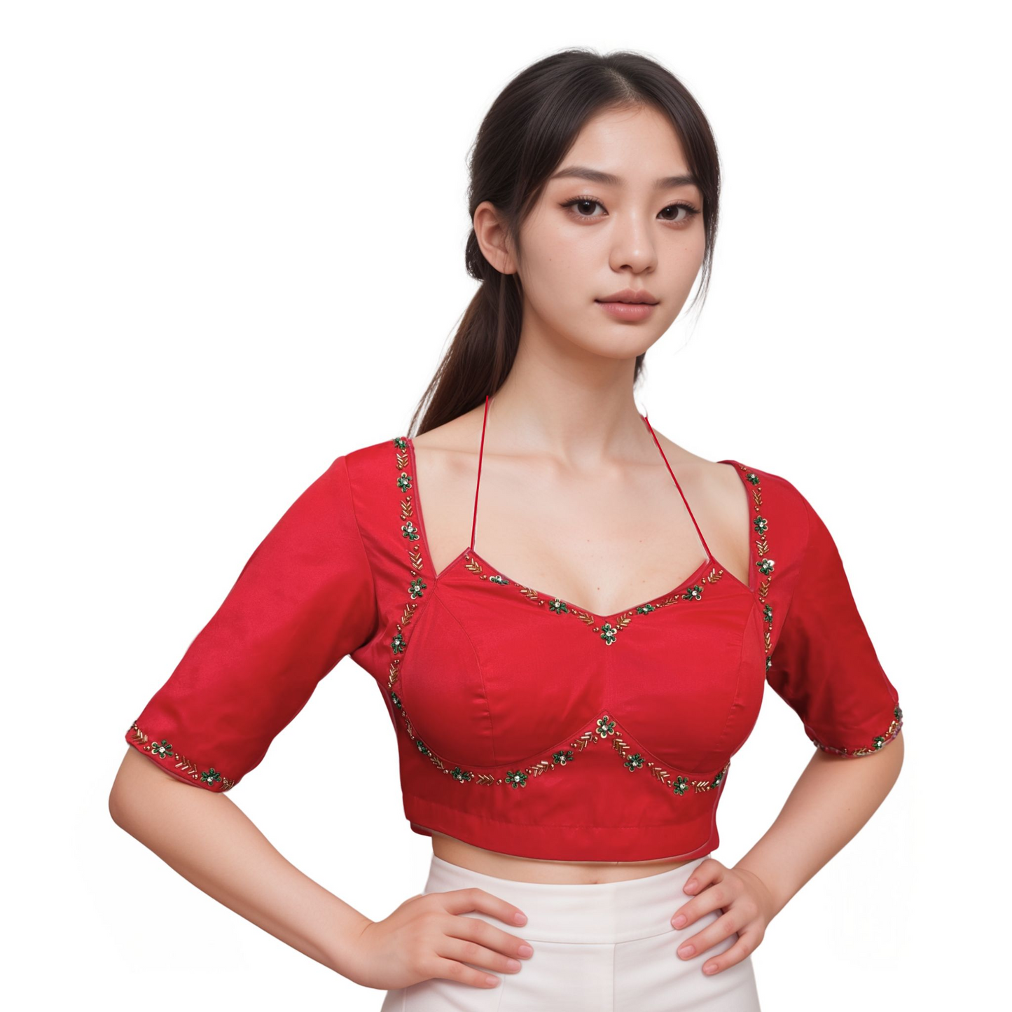 Ready made blouse with hand embroidary
