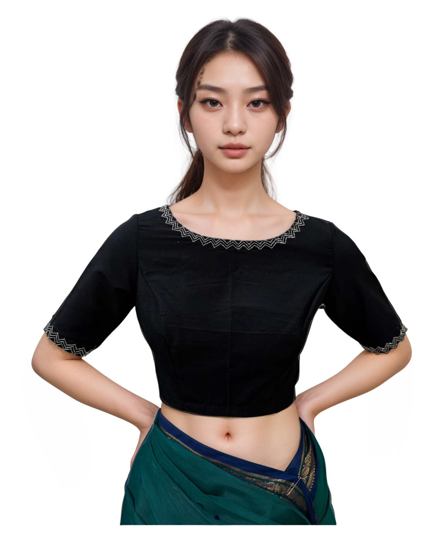 Black Blouse with embroidary